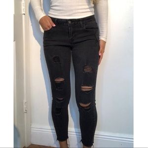 Black ripped jeans